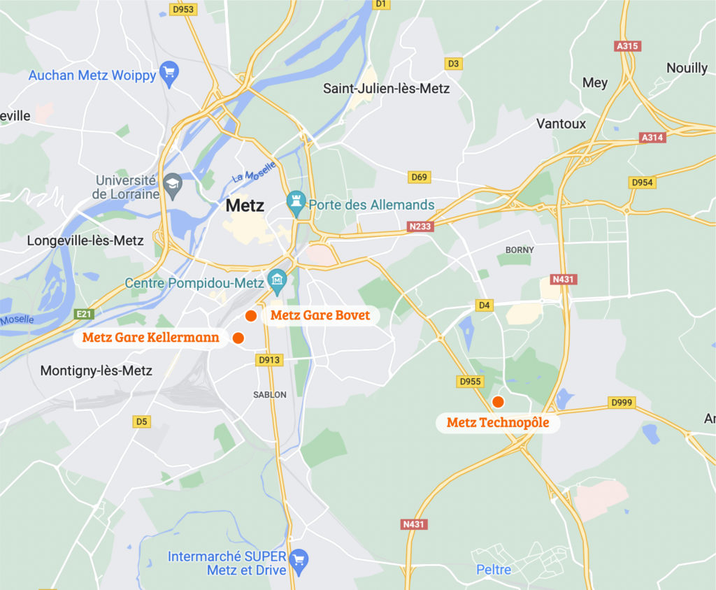 Carte Colocations Loger à Metz